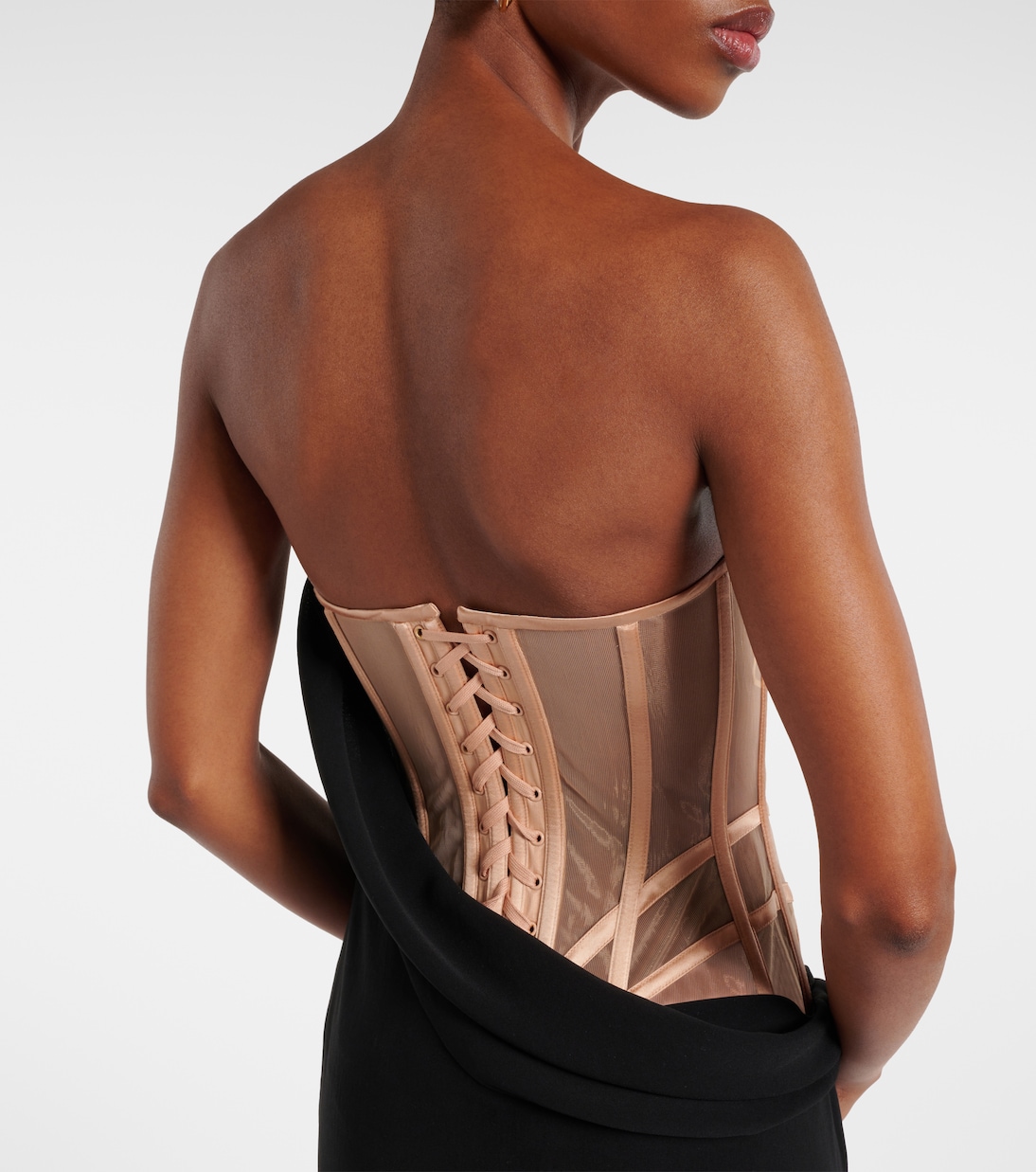 Robe aus Samt und Mesh | Mugler