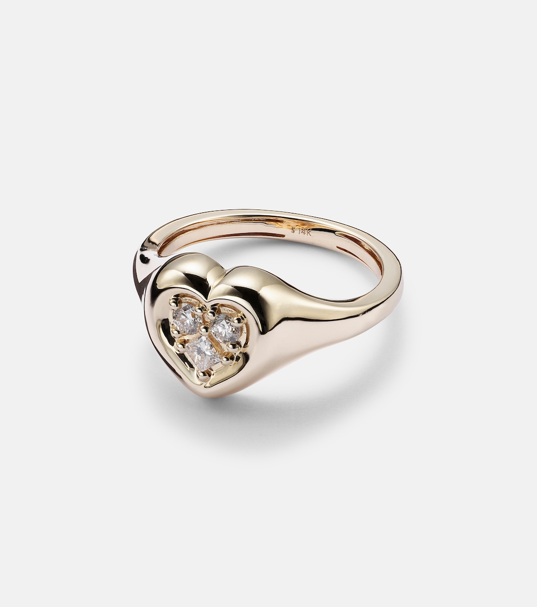Anello in oro 14kt con diamanti, design moderno per giovani