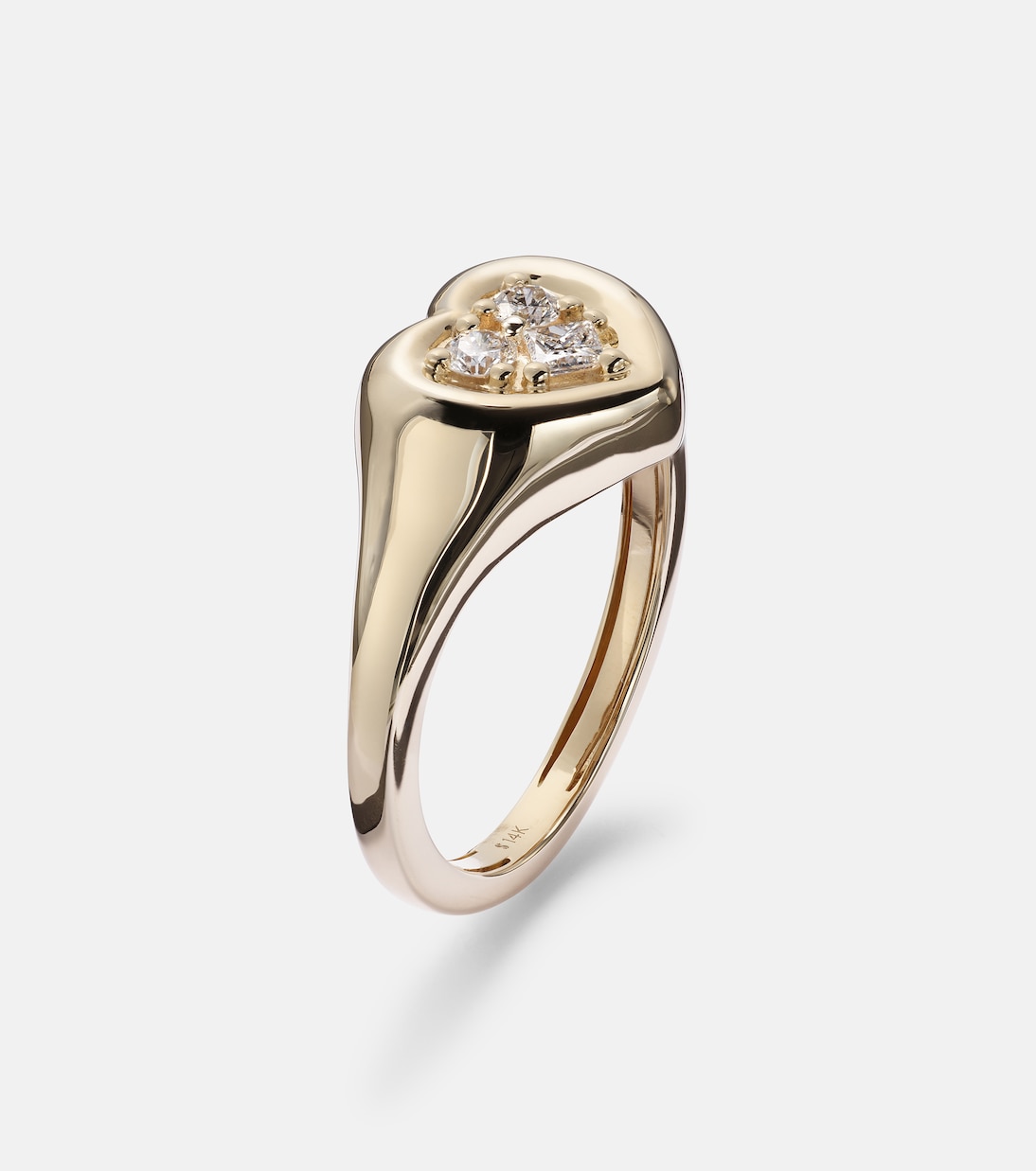 Anello in oro 14kt con diamanti, design moderno per giovani