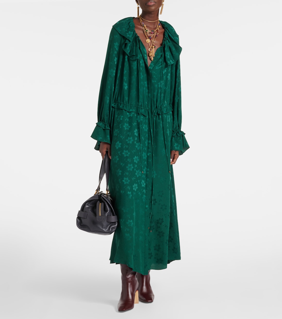 Abito midi in jacquard di seta   | Chloé