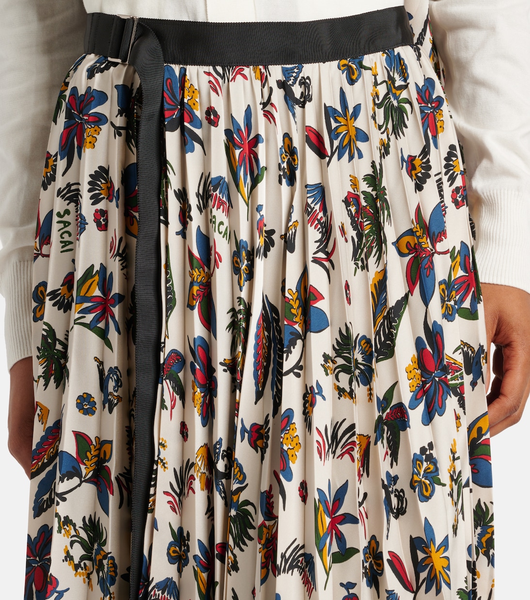 Falda midi plisada estampada | Sacai