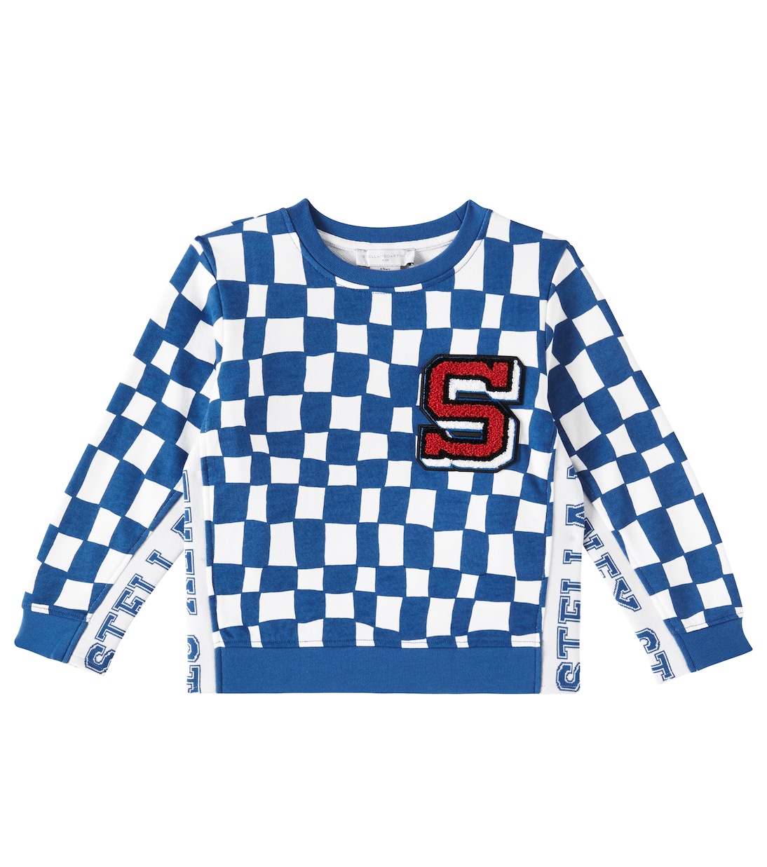 Felpa in jersey di cotone a quadri | Stella McCartney Kids