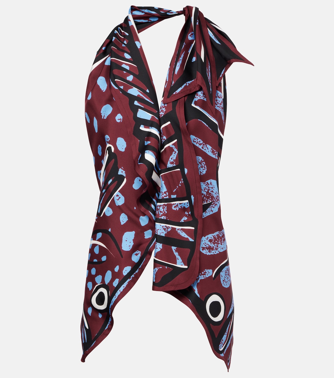 Printed halterneck silk twill top | Bottega Veneta