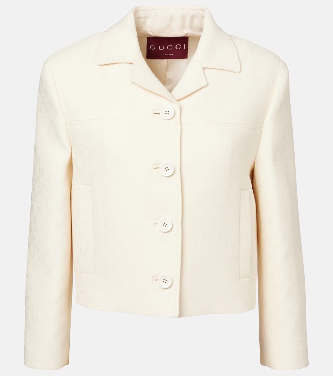 Giacca in crêpe di lana e seta GG | Gucci