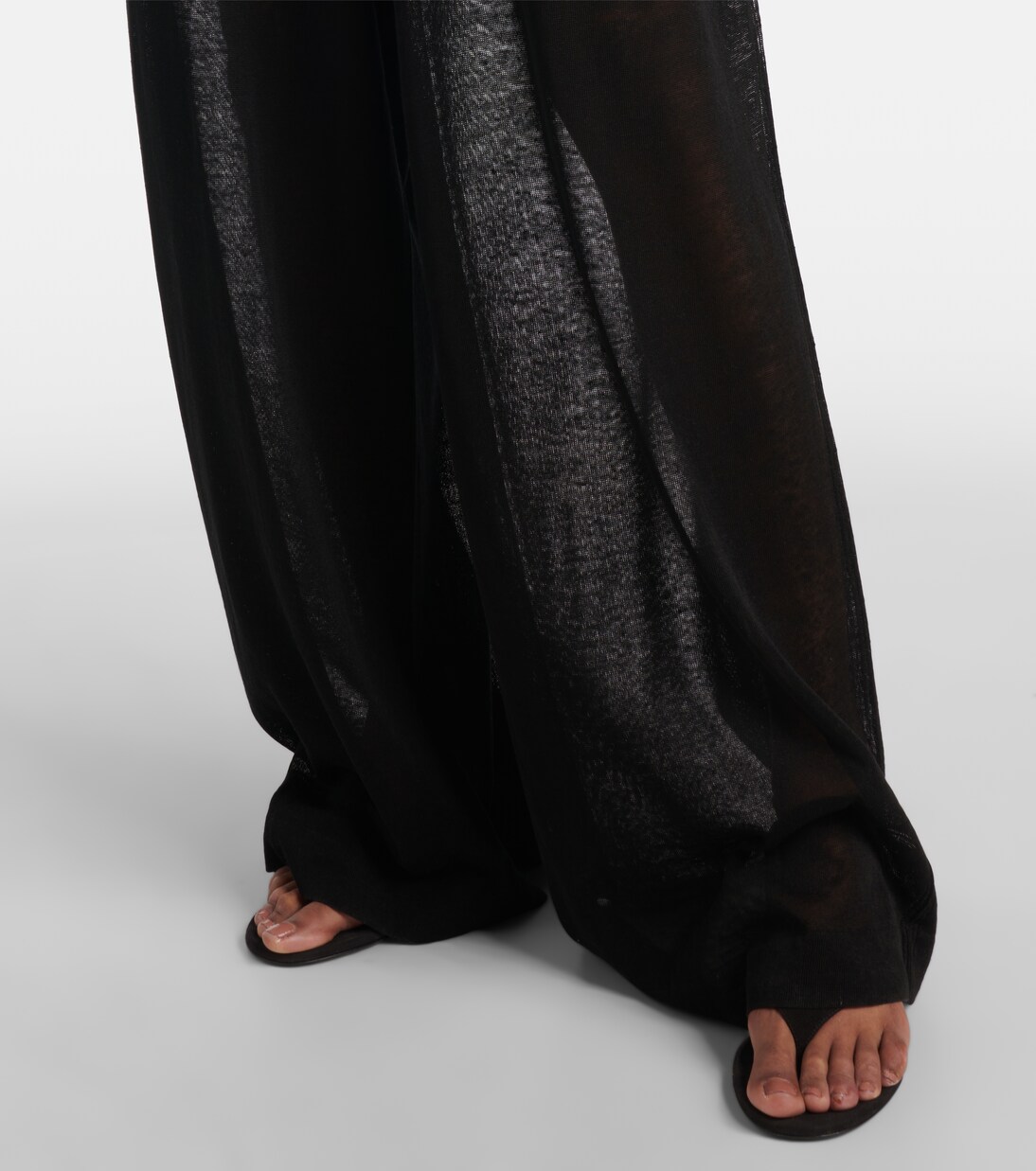 Sheer linen and silk wide-leg pants | Alaïa