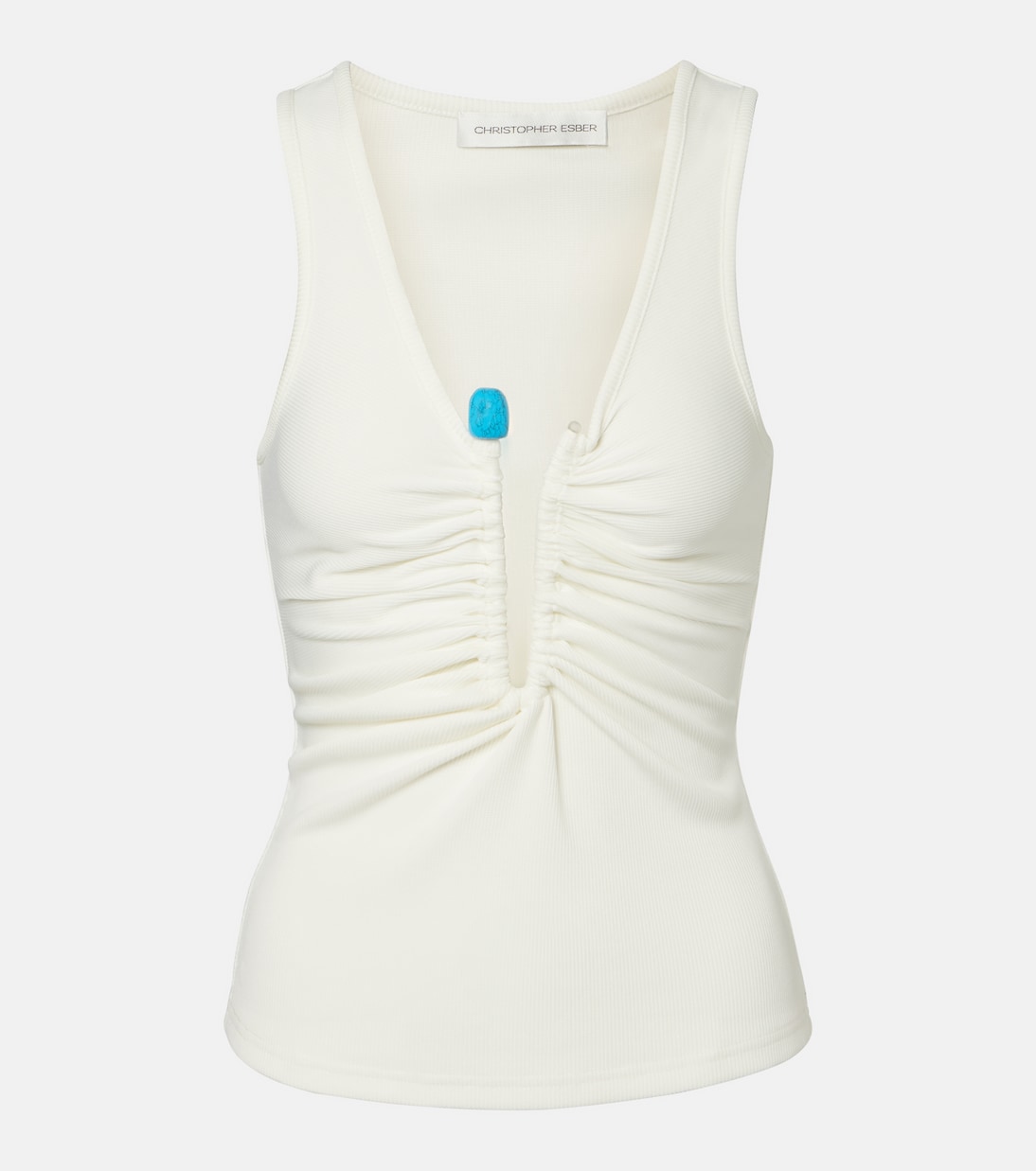 Crystal Pin embellished jersey tank top | Christopher Esber