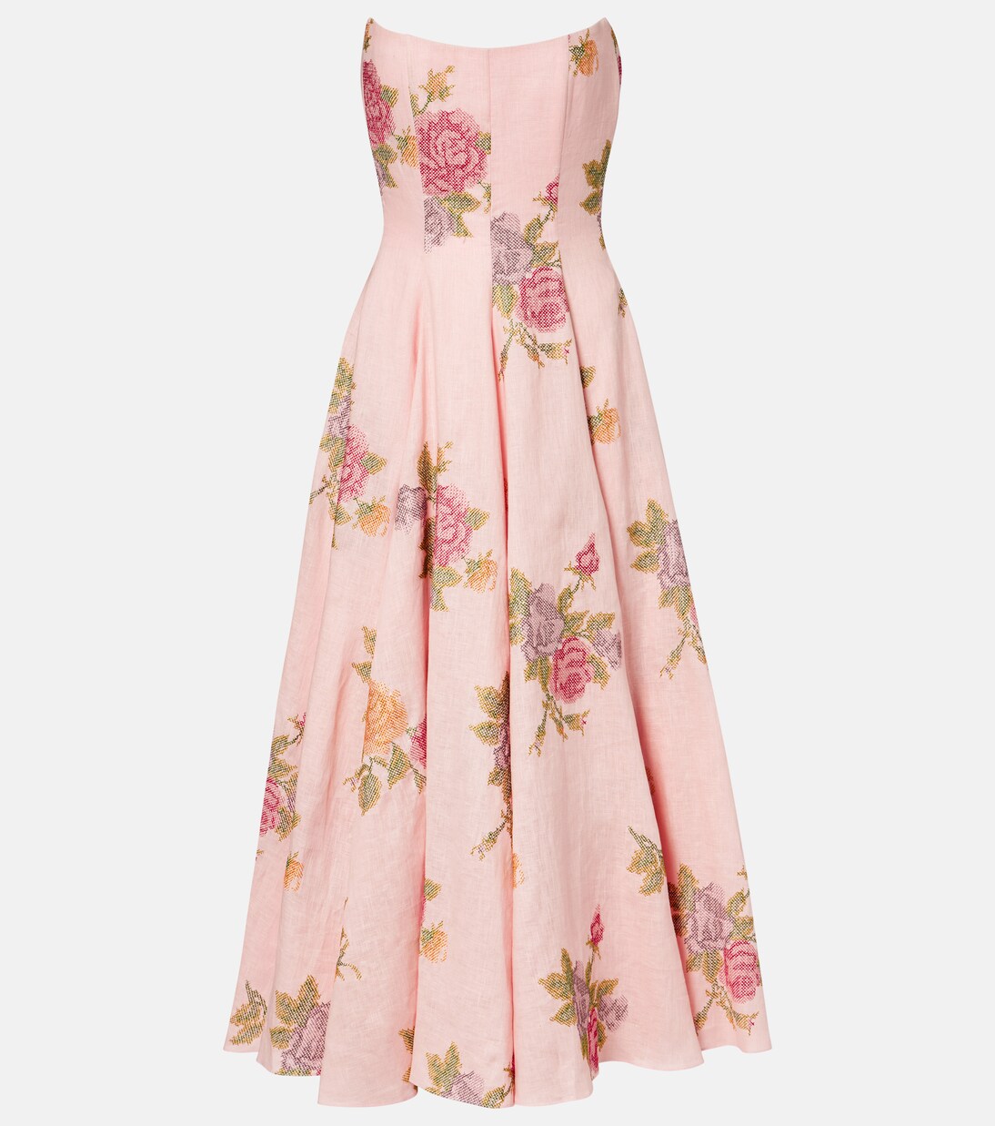 Floral linen corset dress | Markarian