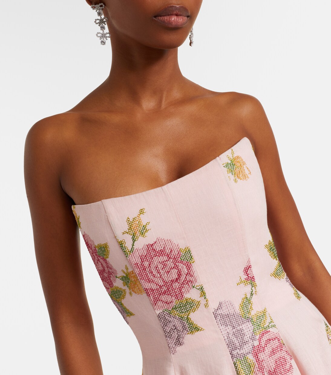 Floral linen corset dress | Markarian