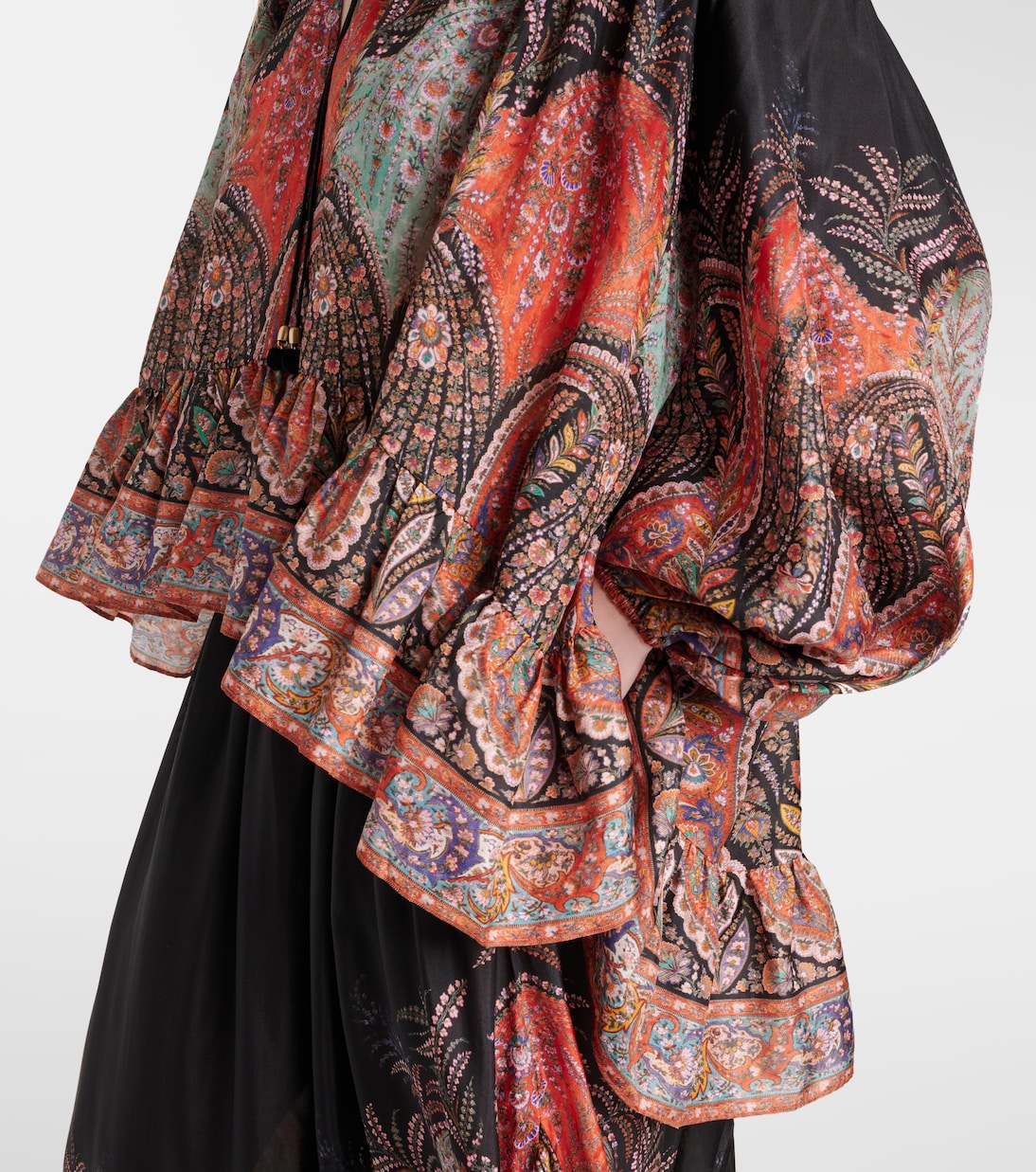 Top Rhiannon in seta con volant | Zimmermann