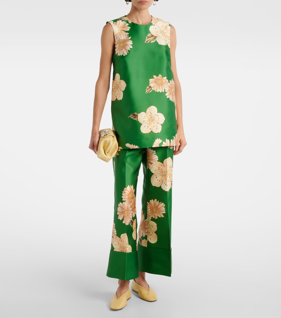 Pantalon droit Sage à fleurs | Alémais