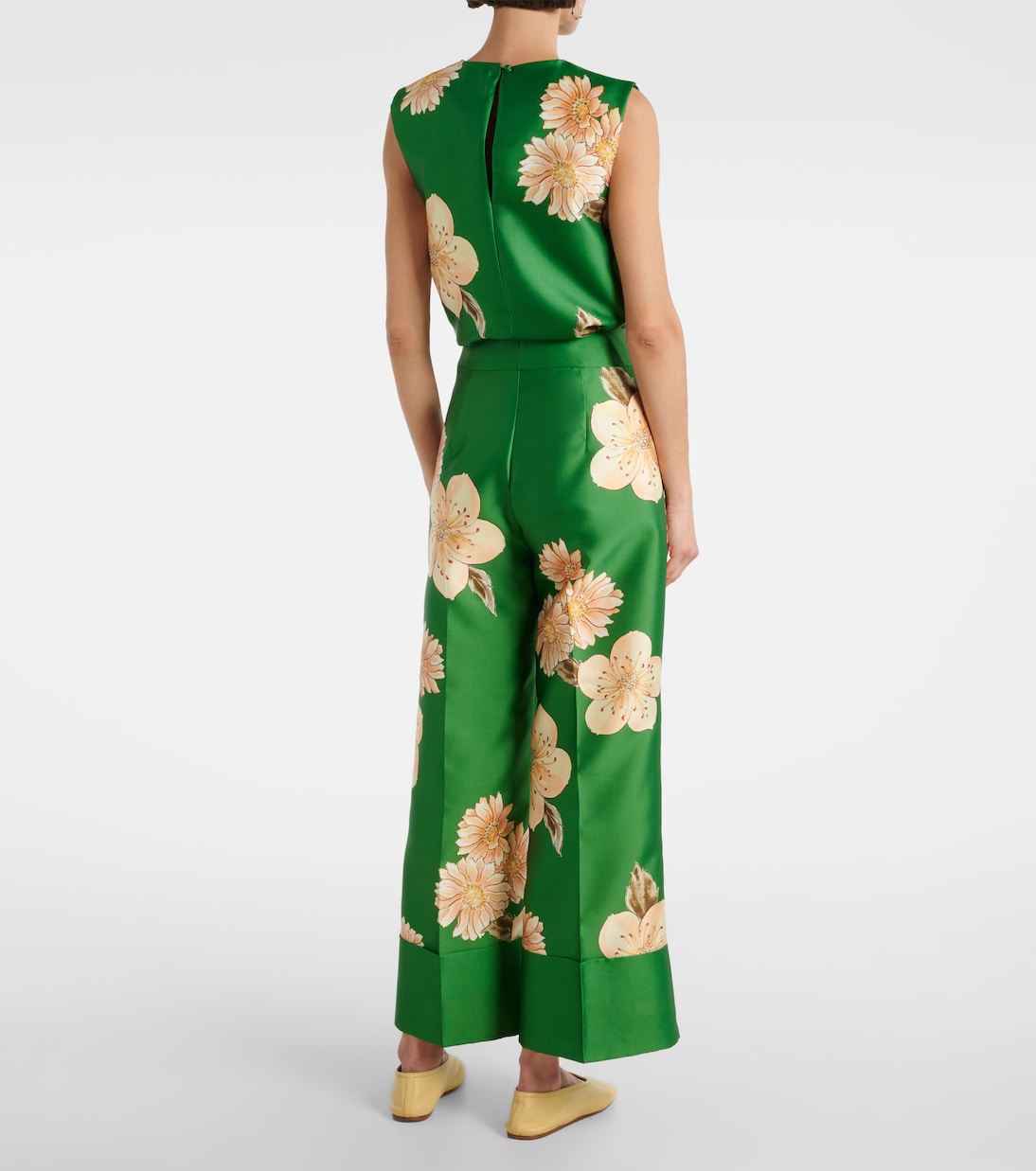 Pantalon droit Sage à fleurs | Alémais