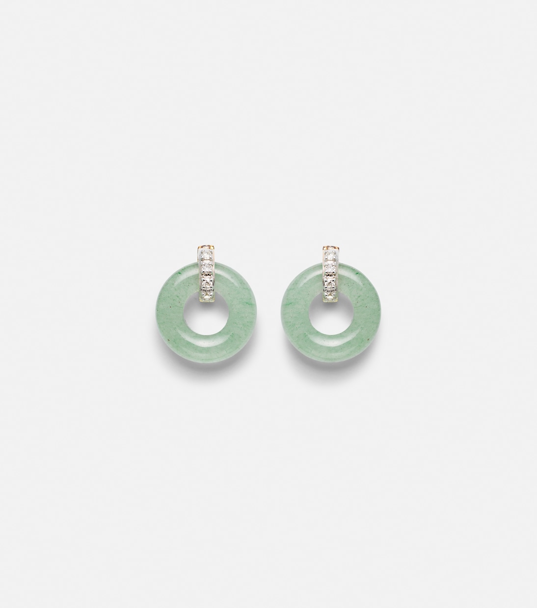 Boucles d’oreilles en or 14 ct, jade et diamants | Mateo
