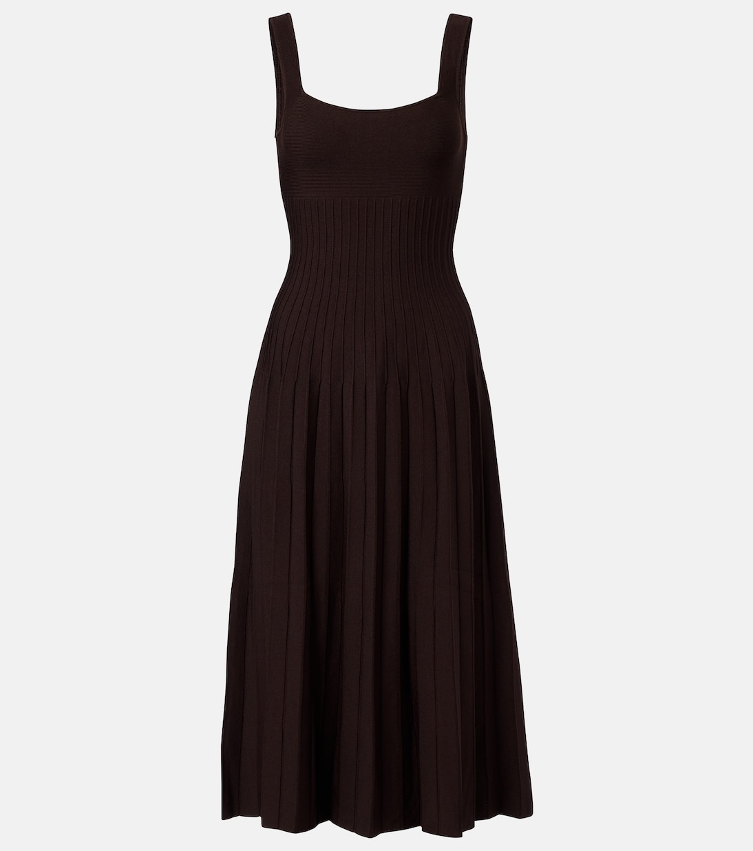 Ellison pleated knitted midi dress | Staud