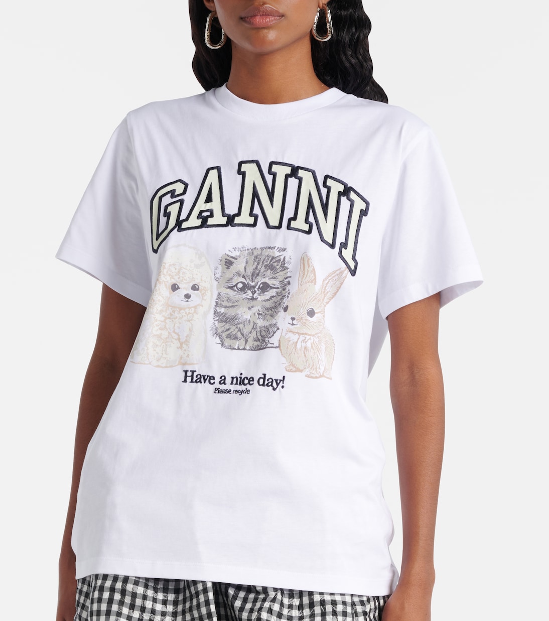 Bedrucktes T-Shirt aus Baumwoll-Jersey | Ganni