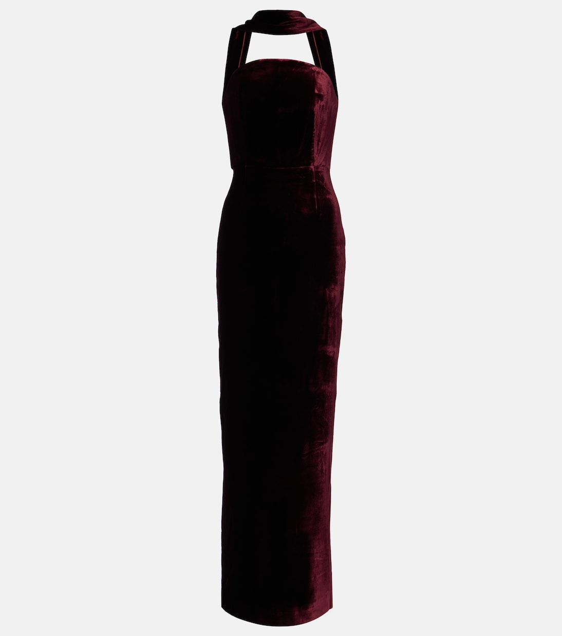 Scarf-detail velvet corset gown | Roland Mouret