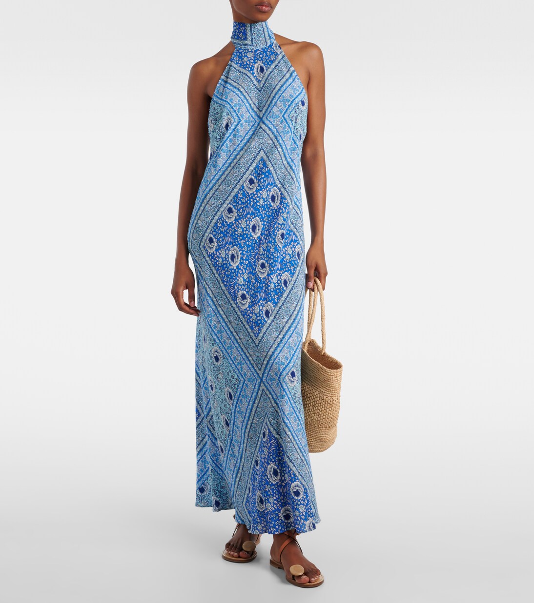 Maura printed satin maxi dress | Rixo