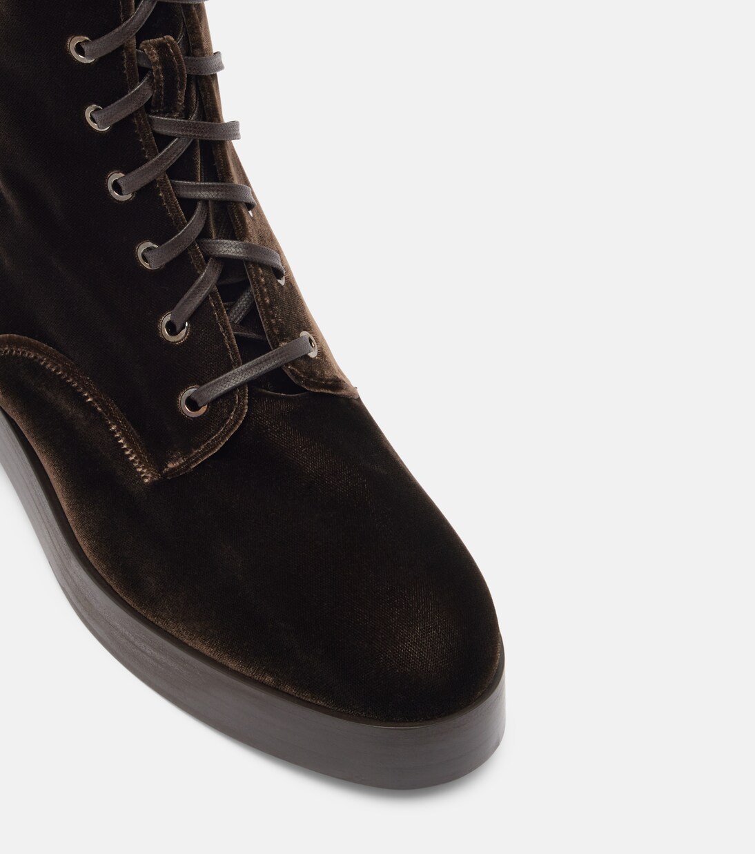 Ben 20 leather-trimmed velvet combat boots | Aquazzura