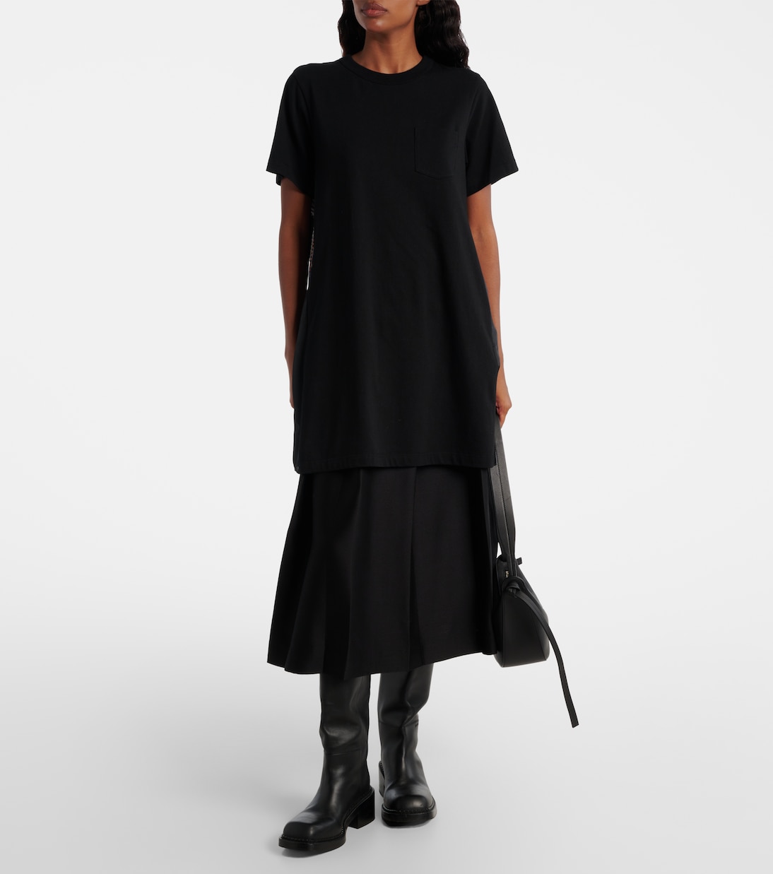 Miniabito in maglia di cotone con stampa floreale | Sacai