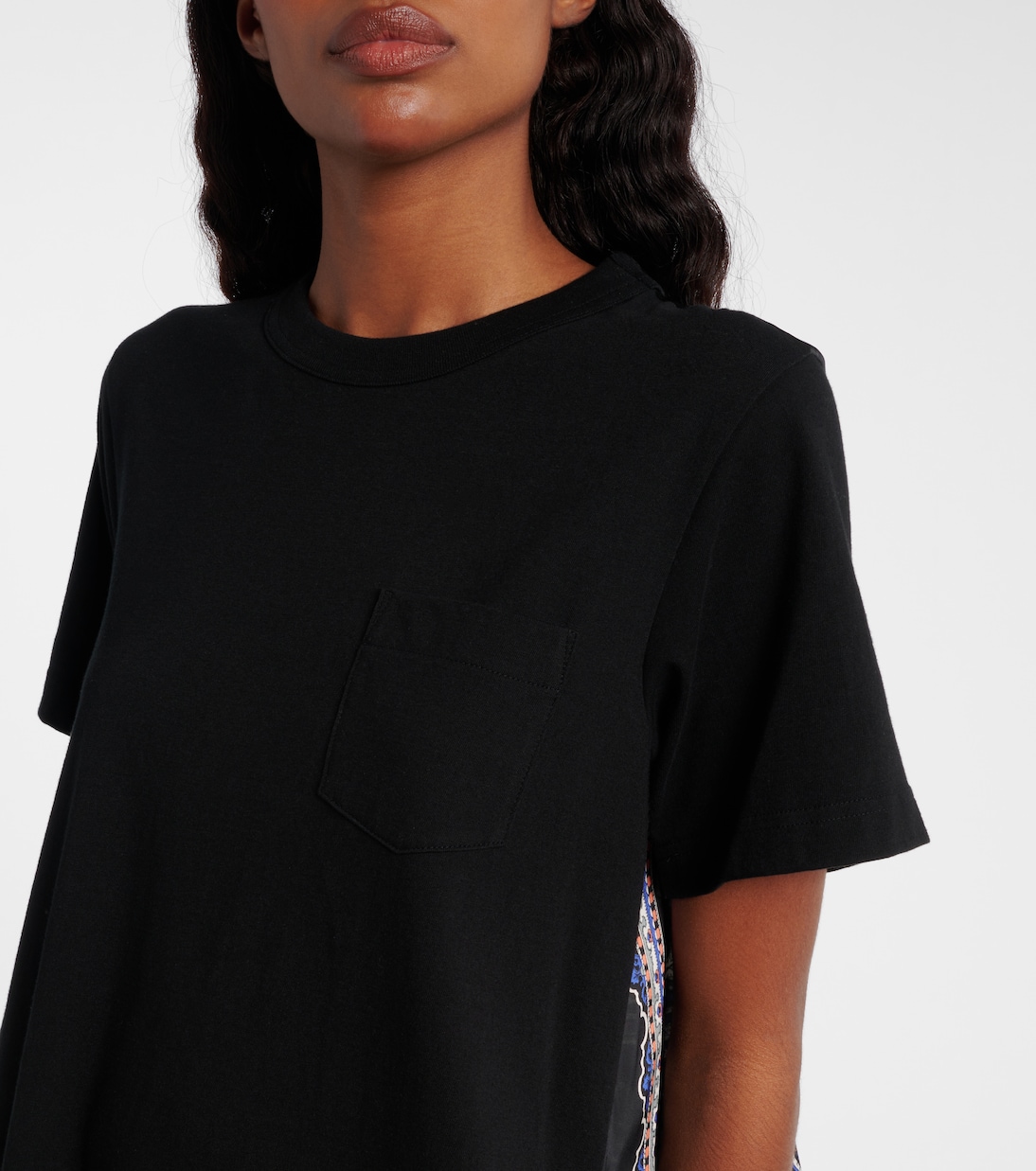 Miniabito in maglia di cotone con stampa floreale | Sacai