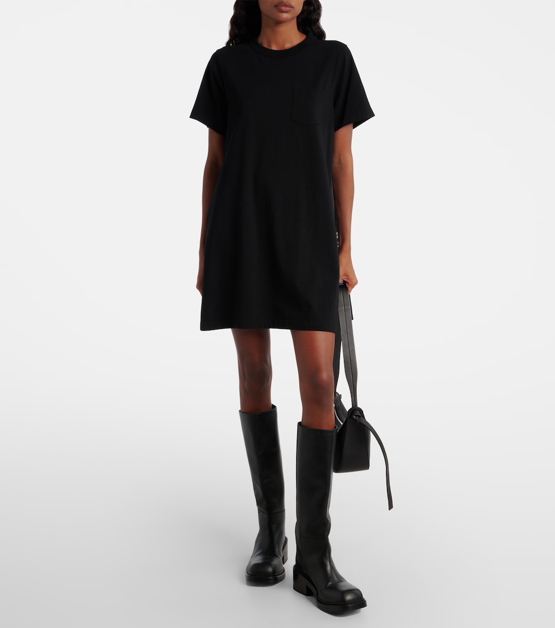 Miniabito in maglia di cotone con stampa floreale | Sacai