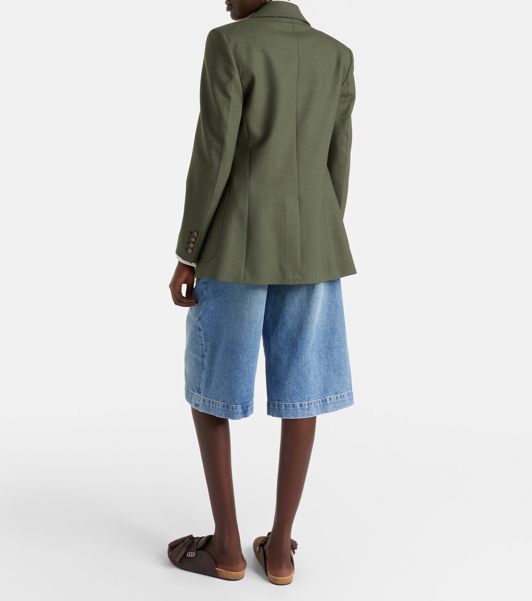 Shorts de denim Jort de tiro alto | Frame