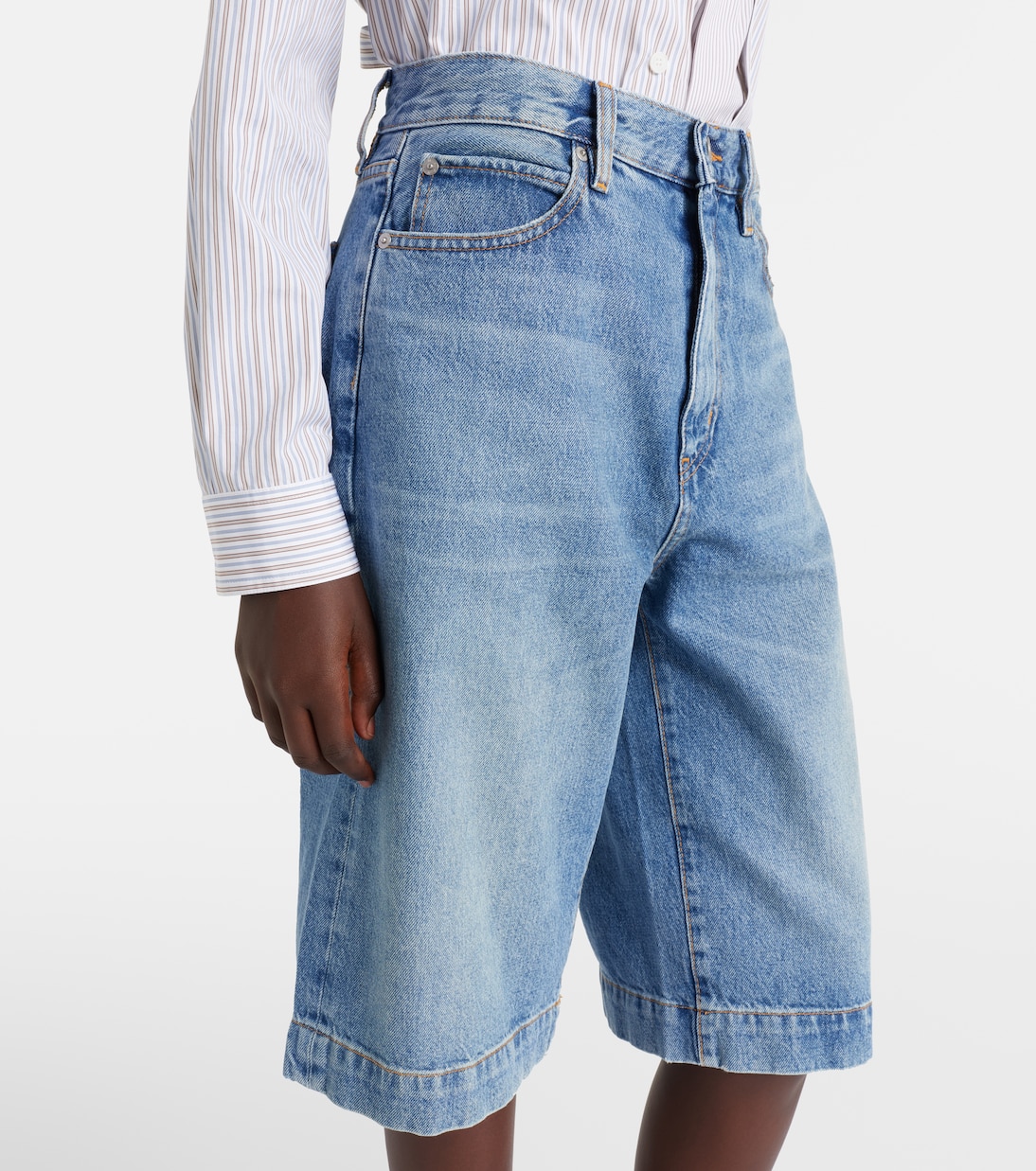 Shorts de denim Jort de tiro alto | Frame