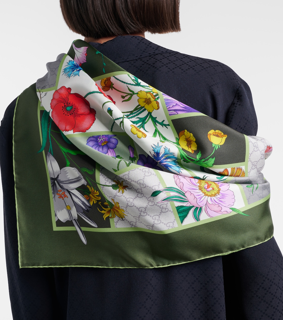 Printed silk twill scarf | Gucci