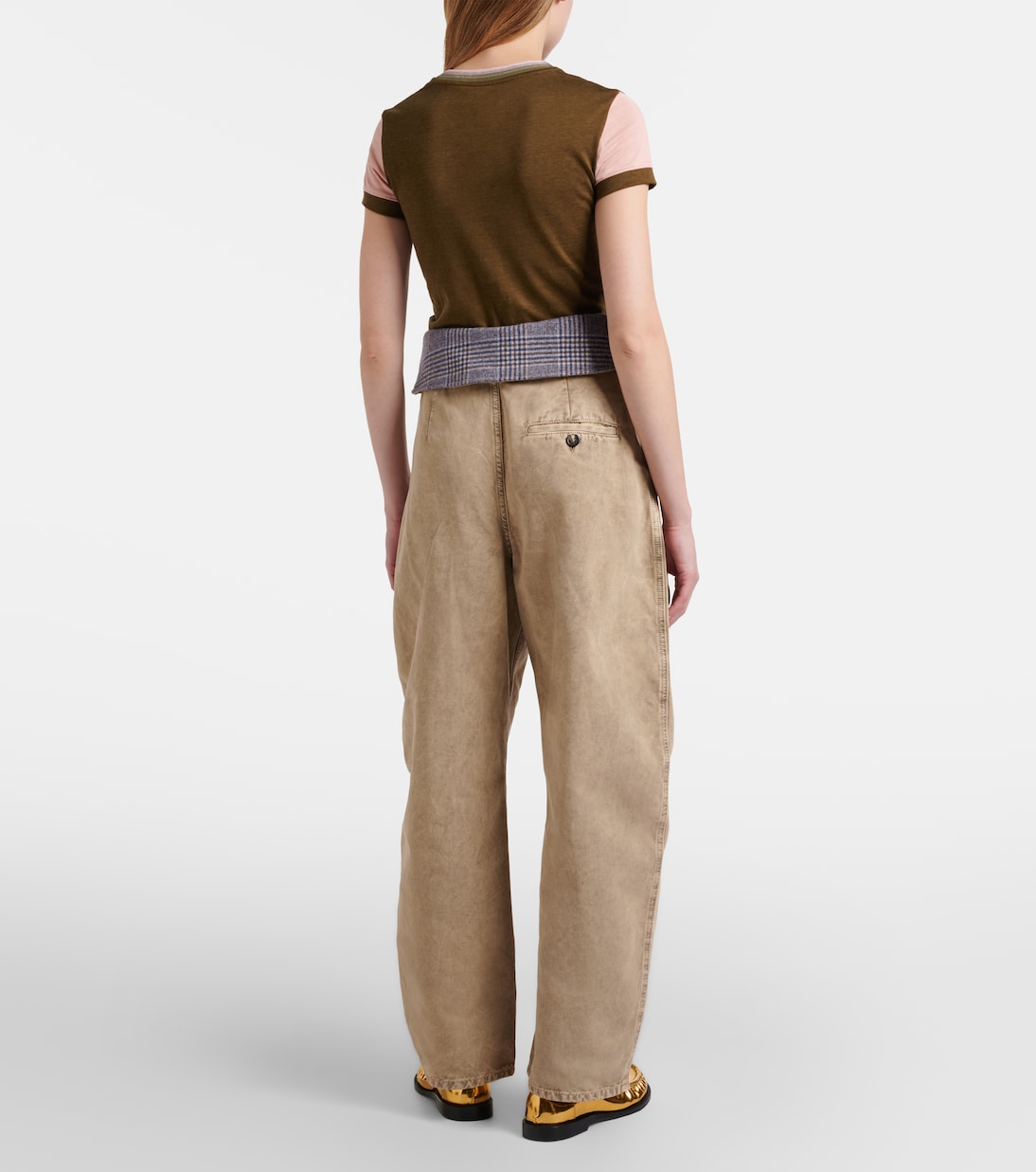Wool-trimmed barrel-leg jeans | Loewe