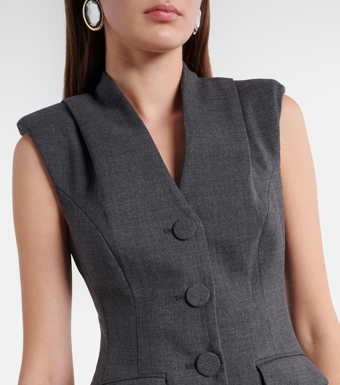 Robe Peplum en satin | Self-Portrait