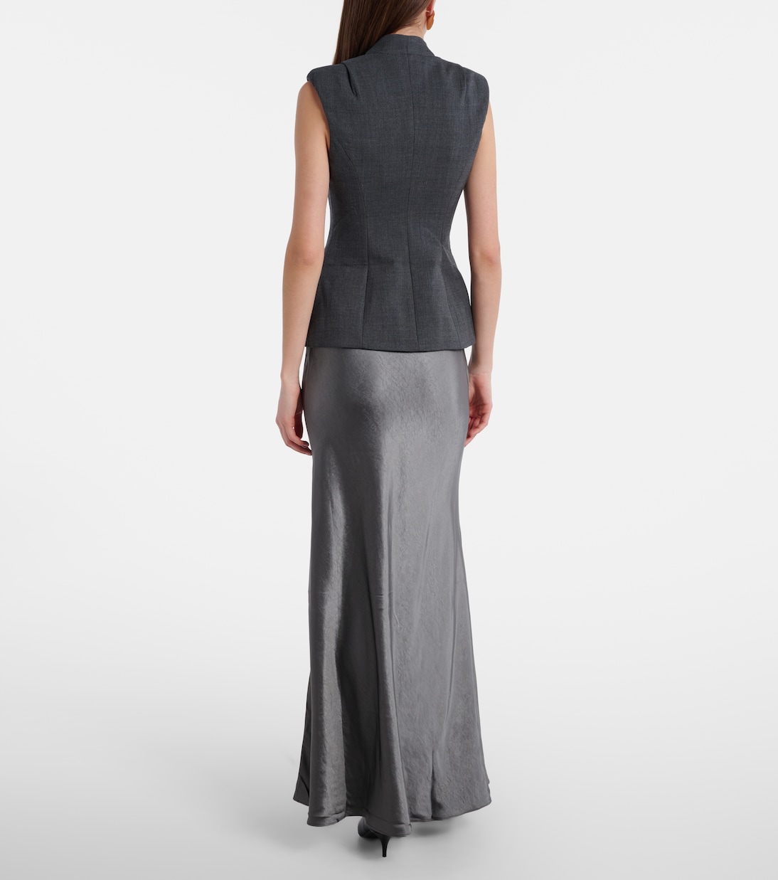 Robe Peplum en satin | Self-Portrait