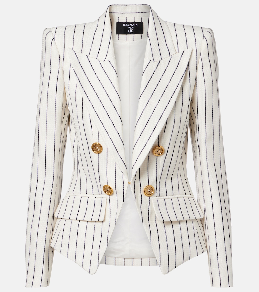 Blazer cruzado con raya diplomática | Balmain