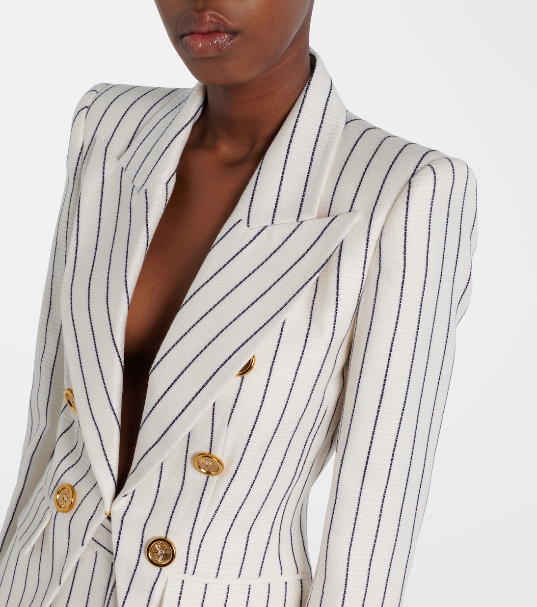Blazer cruzado con raya diplomática | Balmain