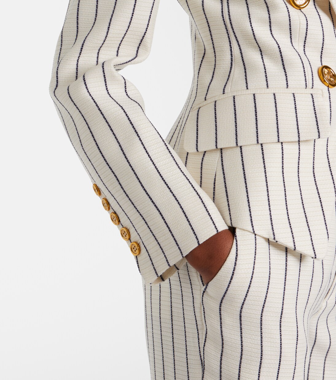 Blazer cruzado con raya diplomática | Balmain