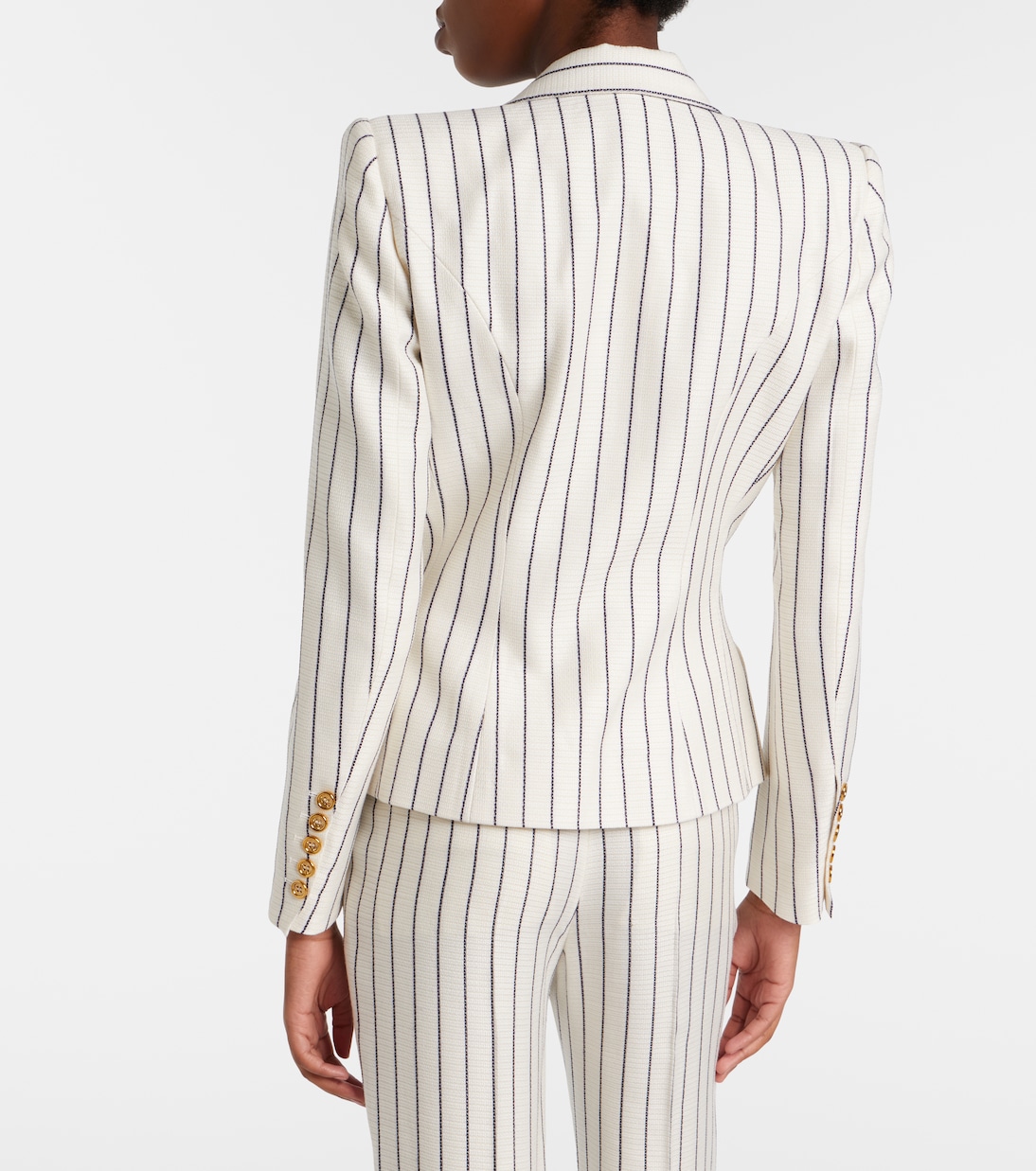 Blazer cruzado con raya diplomática | Balmain