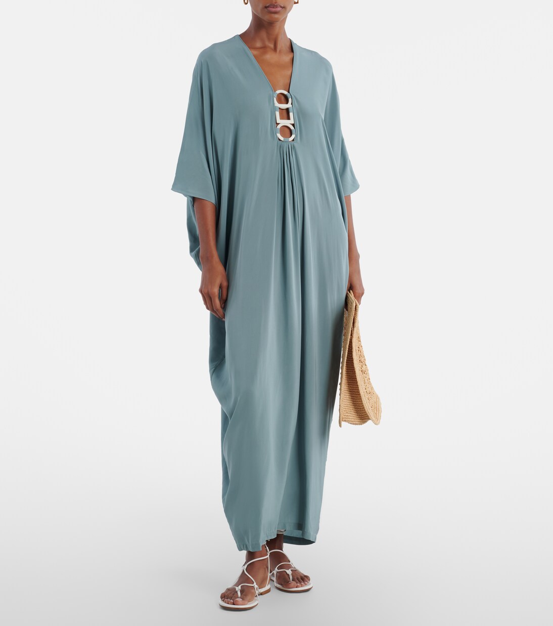 Ring-detail draped kaftan | Adriana Degreas