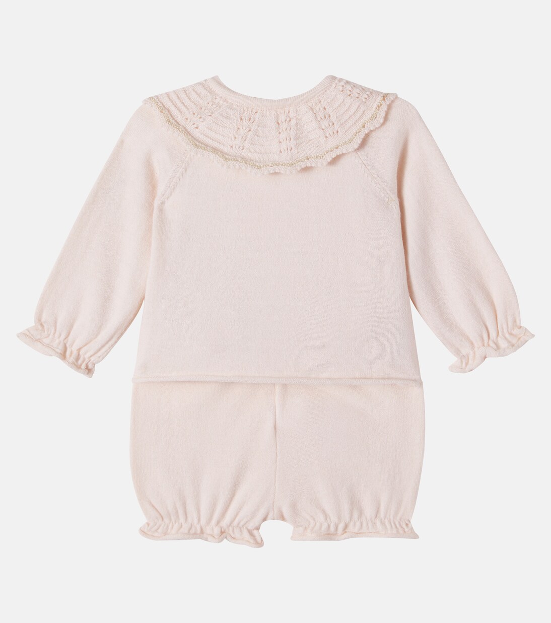 Baby ruffled cotton and cashmere playsuit | Chloé Kids