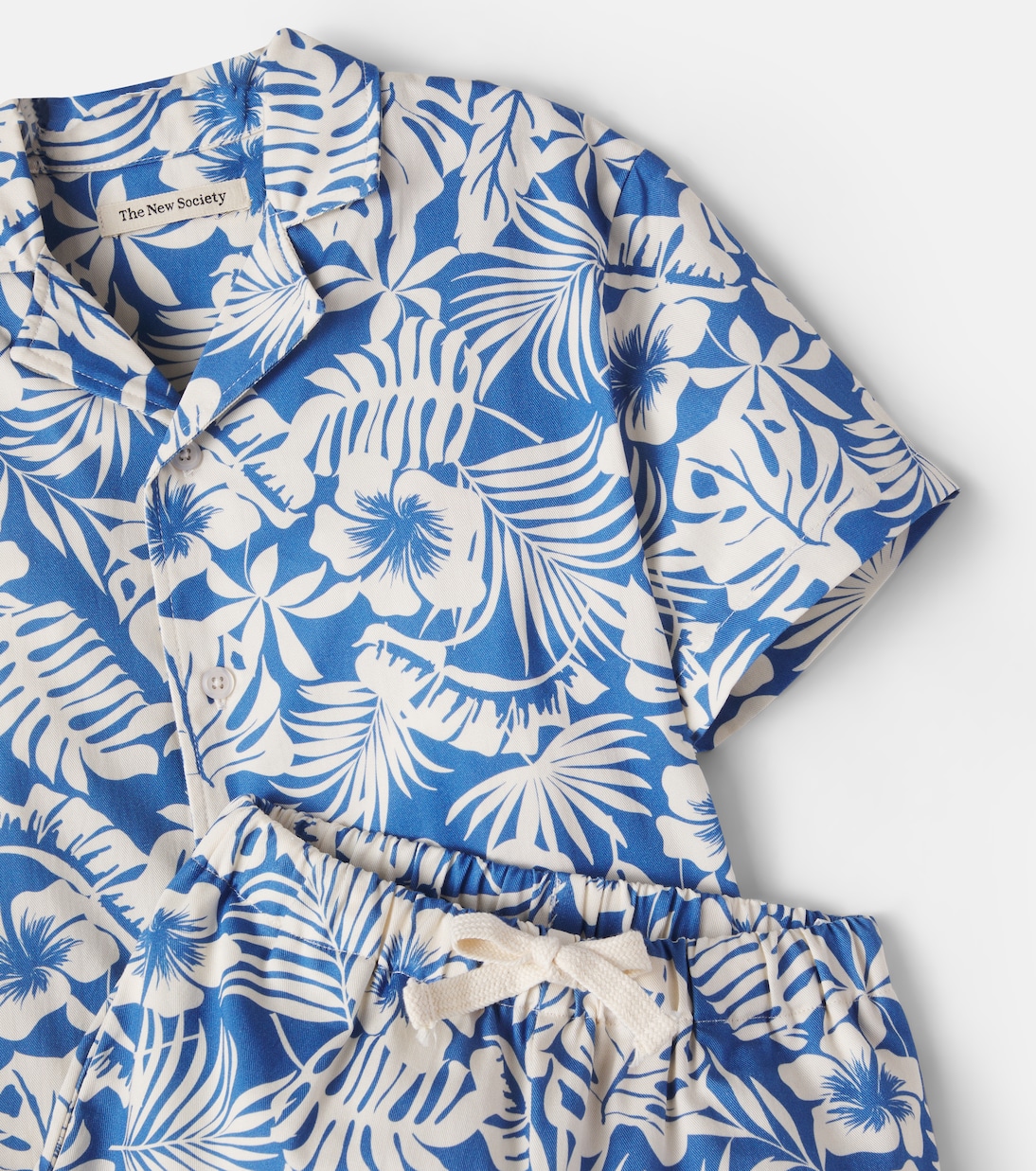 Garden printed cotton shirt and shorts set | The New Society
