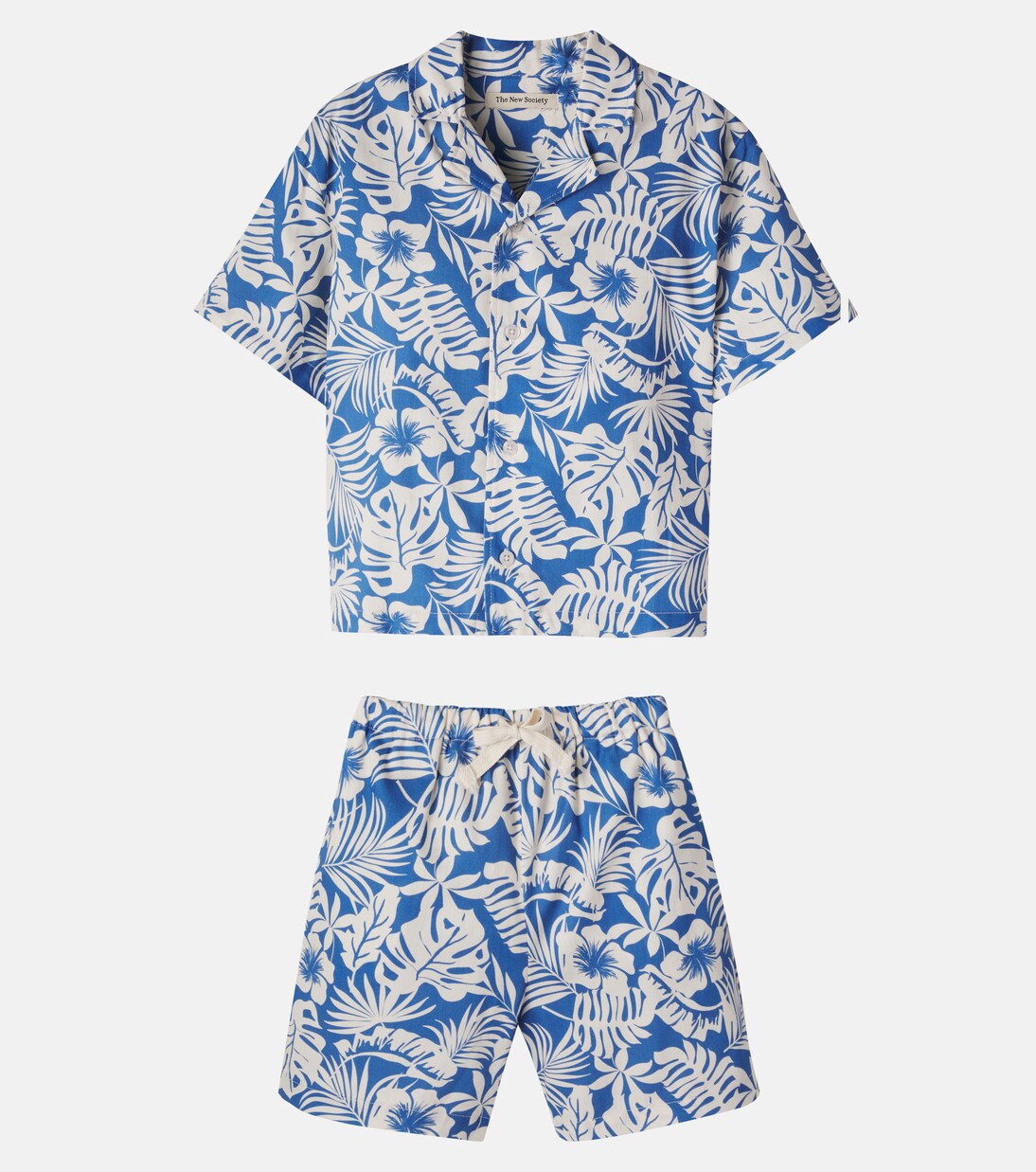 Garden printed cotton shirt and shorts set | The New Society