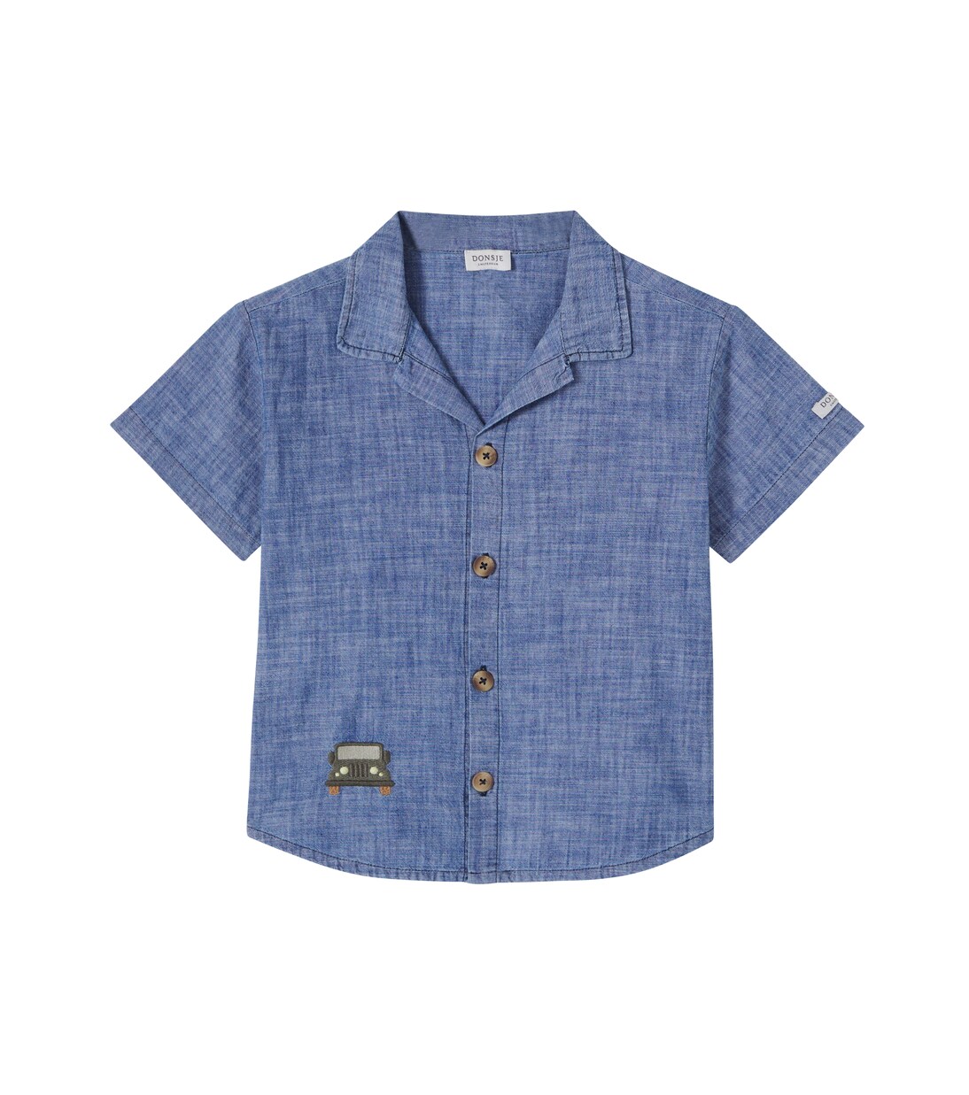Ludon embroidered cotton bowling shirt | Donsje