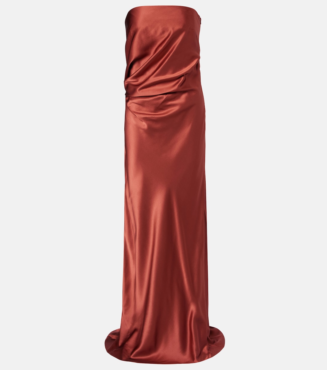 Draped silk charmeuse bustier gown | The Sei