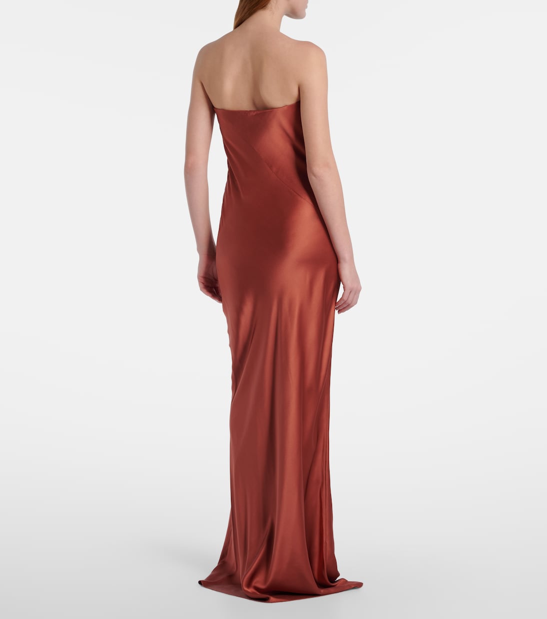 Draped silk charmeuse bustier gown | The Sei