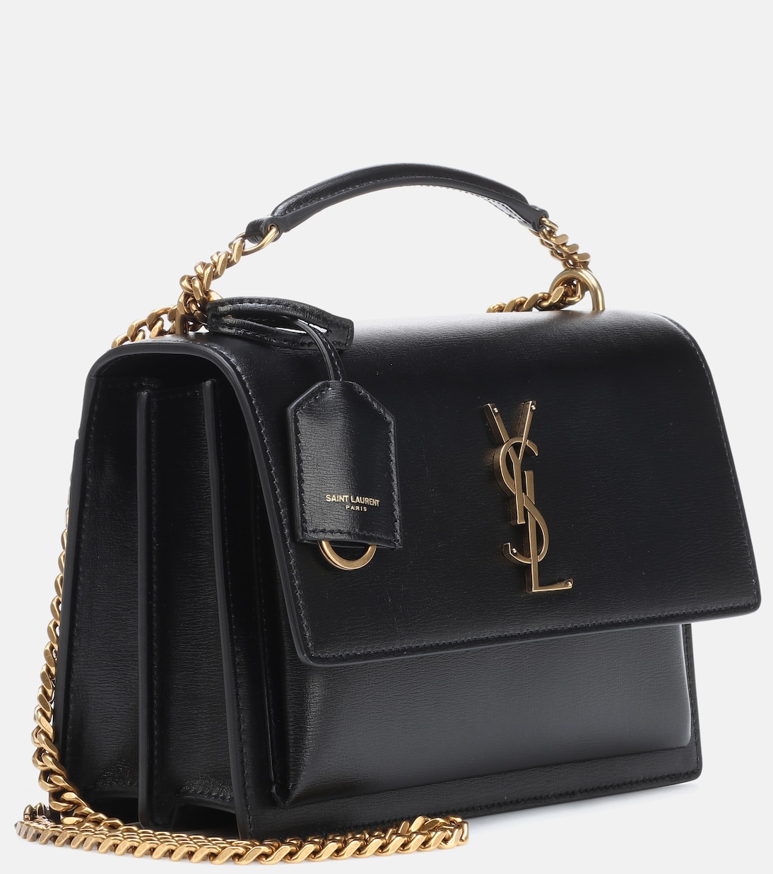 Sunset Medium leather shoulder bag in black Saint Laurent Mytheresa