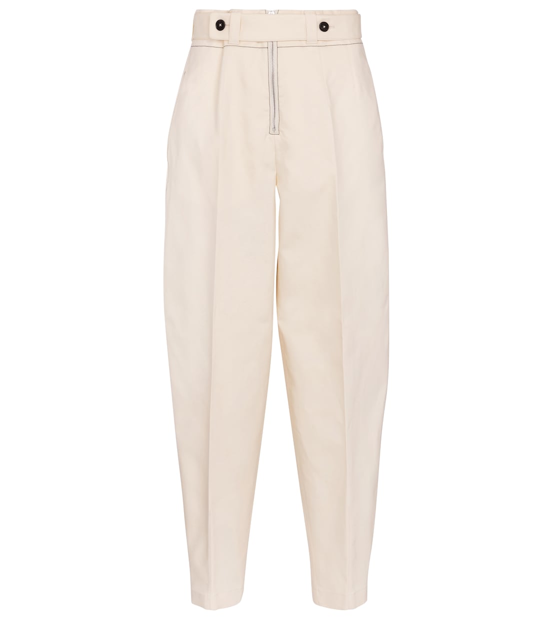 High-rise tapered cotton pants | Jil Sander