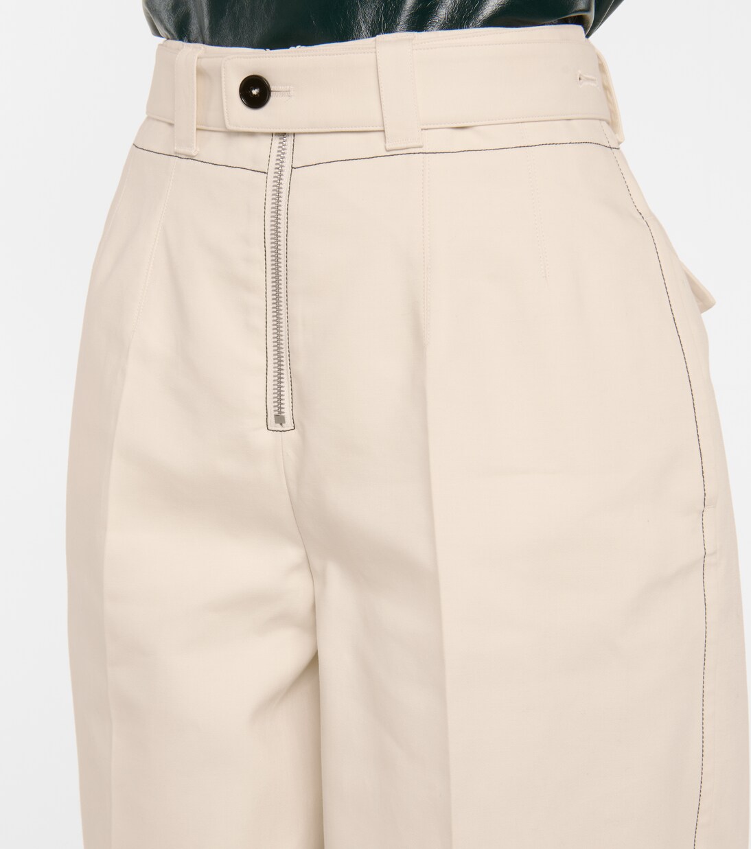 High-rise tapered cotton pants | Jil Sander