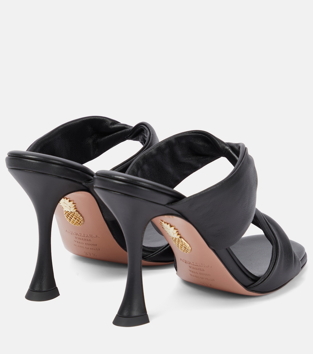 Twist leather sandals in black - Aquazzura | Mytheresa