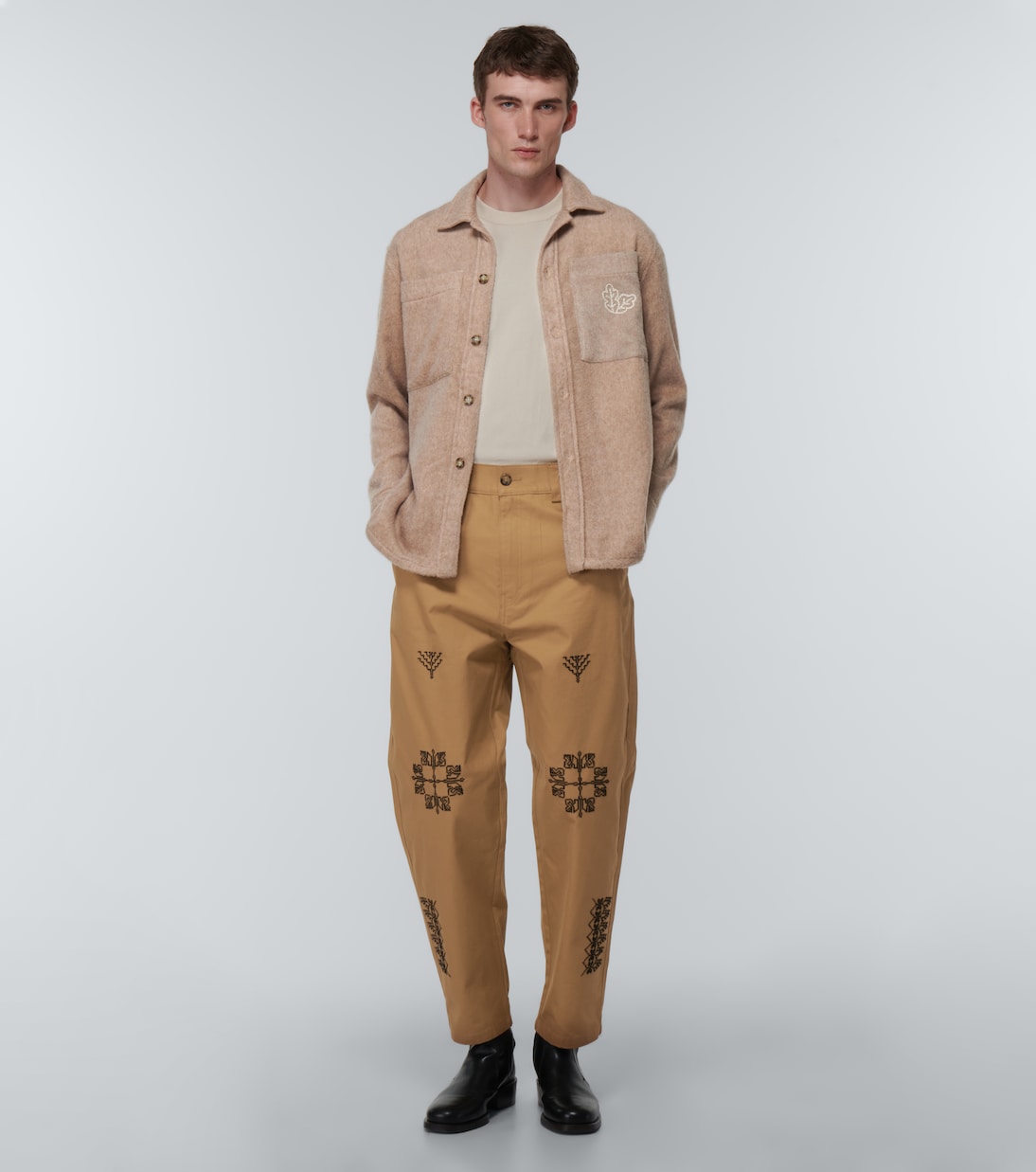 Bestickte Hemdjacke aus Wolle | Adish