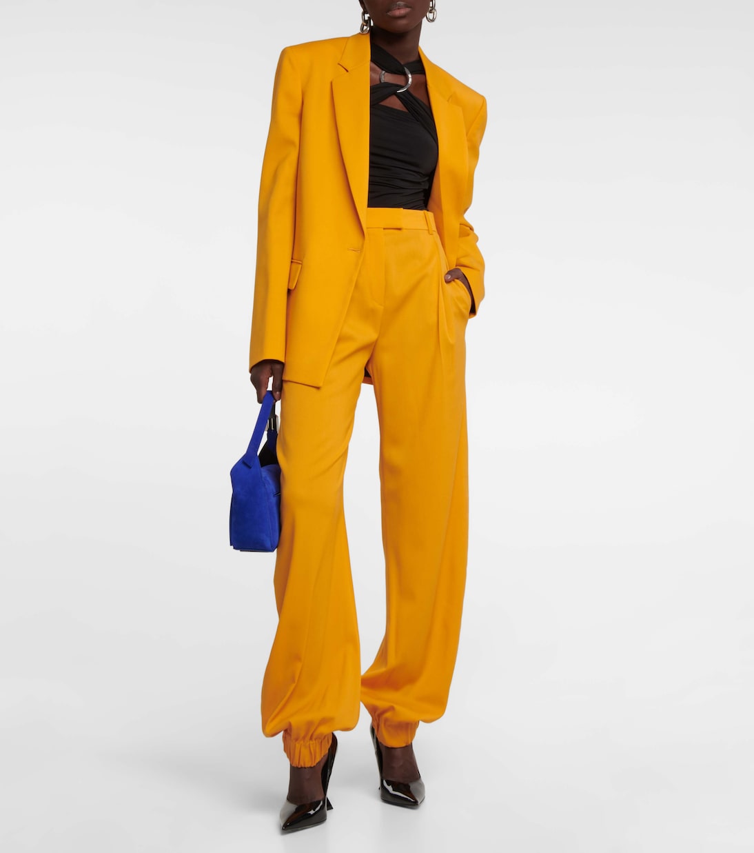 Rey high-rise wool gabardine pants | The Attico