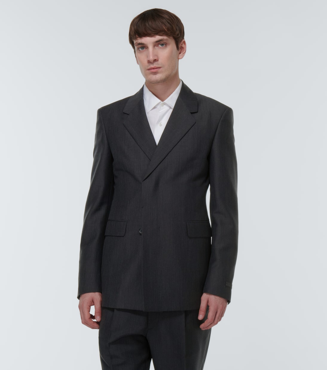 Double-breasted mohair and wool blazer | Prada