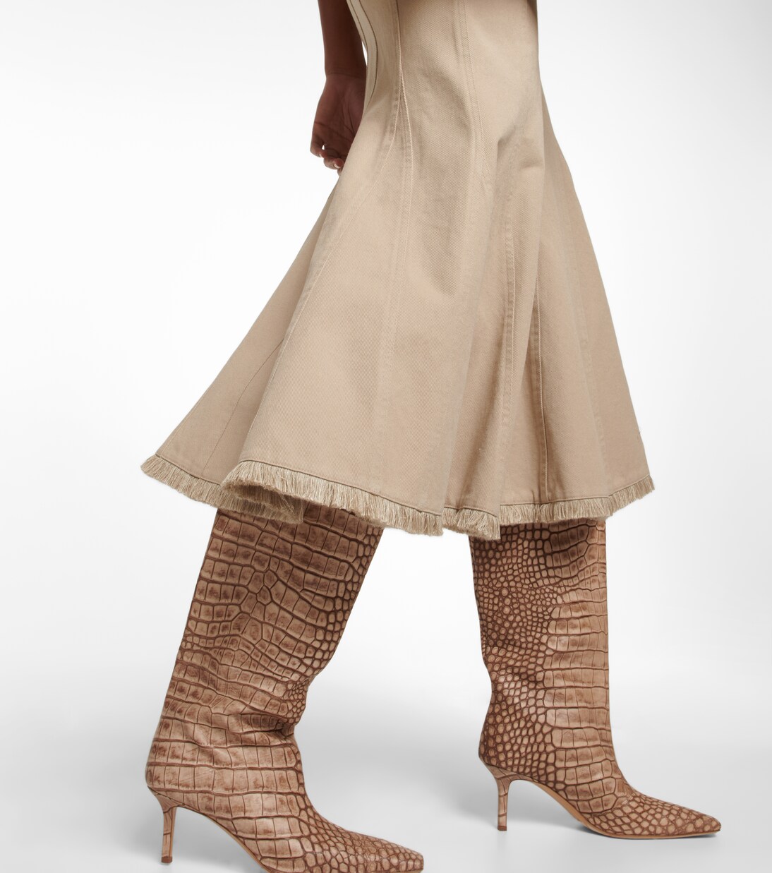 Falda midi de algodón de tiro alto | Max Mara