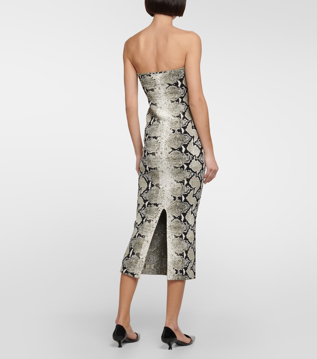 Strapless snake-printed midi dress | Khaite